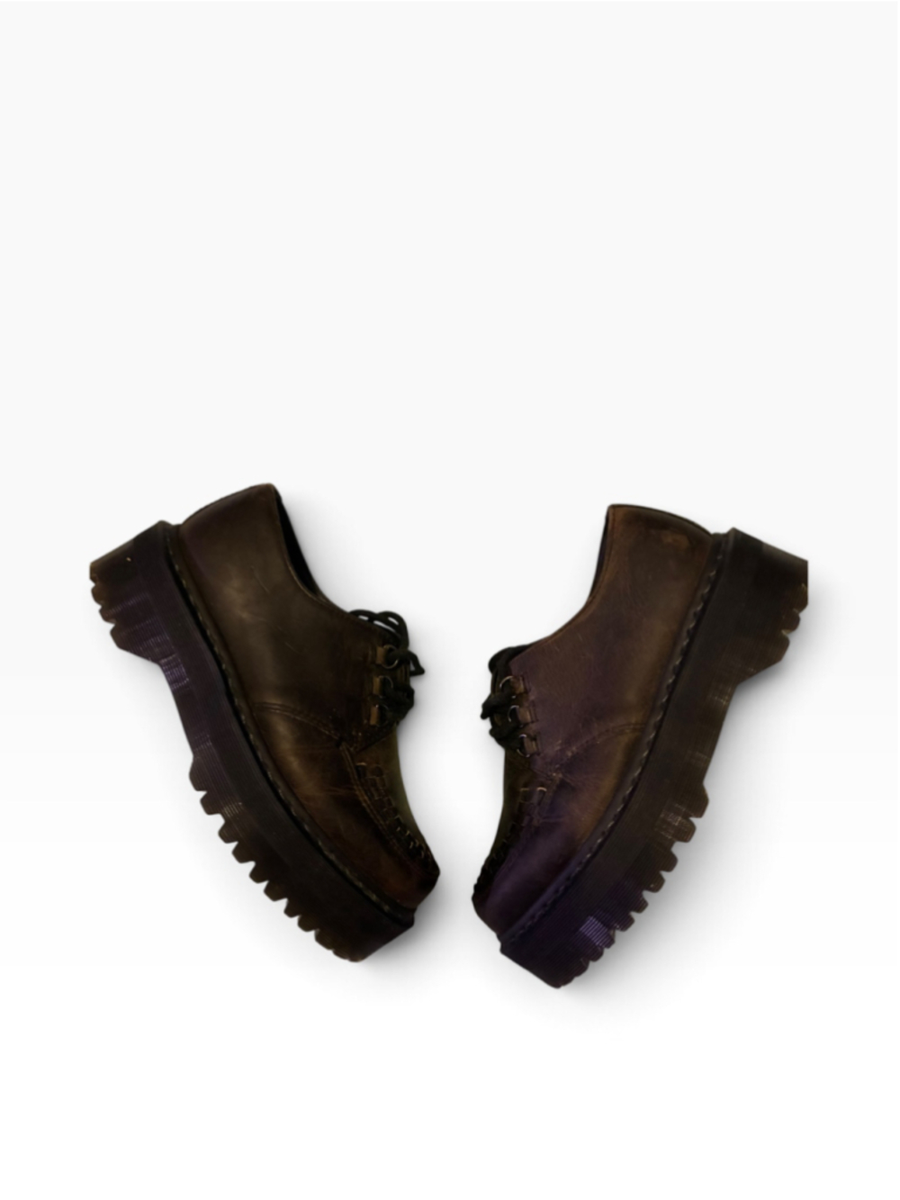 Women's Dr. Martens Ashley Platform Creeper Shoes Brown Size 8 - Picture 2 of 6